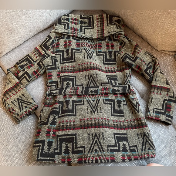 Mossimo Tribal Print Wool Wrap Coat Sz. Medium - Picture 6 of 9